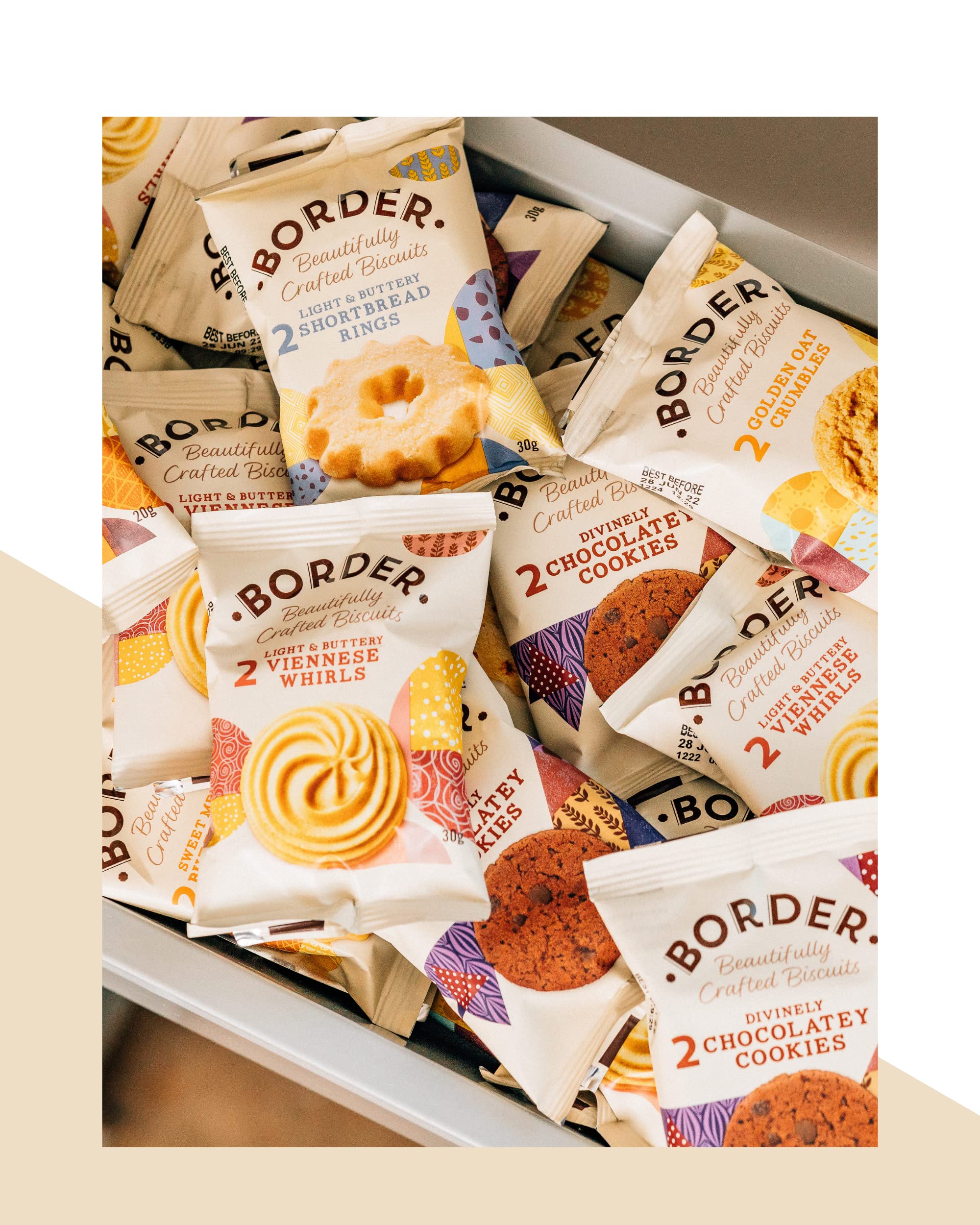 Buy Border Biscuits 100 Packs, Mini Multipacks Biscuits Box, 5 Flavour