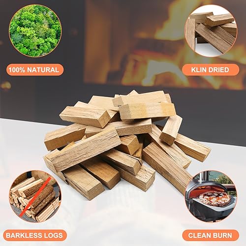 Miniatura 4 de Horno de pizza de madera, madera de roble secada al horno para hornos de pizza, troncos sin corteza de 6 pulgadas, ideal para Ooni, Gozney, estufa