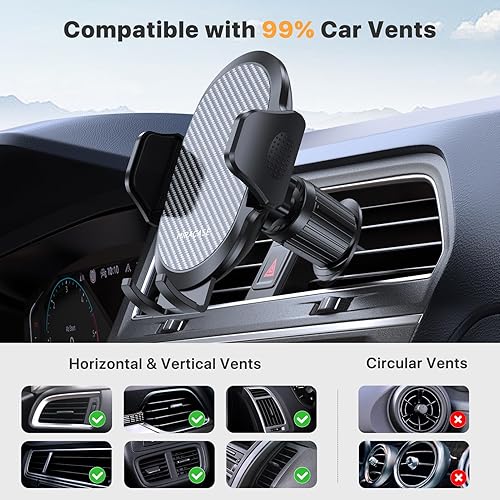 Miniatura 5 de Miracase Soporte de teléfono para tu automóvil con clip de gancho de metal, soporte de teléfono celular para ventilación de aire, soporte de