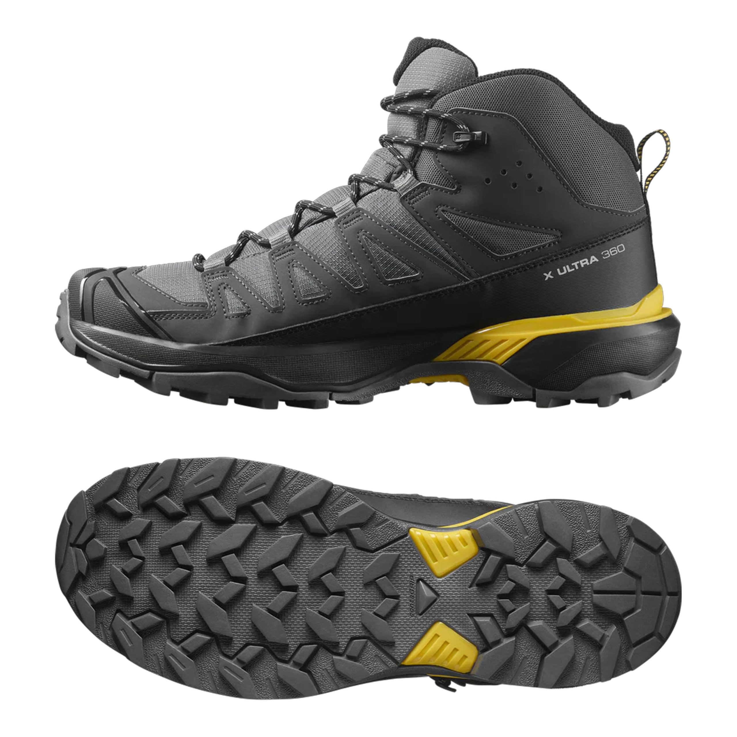 Salomon X Ultra 360 Mid GTX (L47742600) męskie buty trekkingowe, czarne, wodoodporne, oddychające, do użytku na zewnątrz, wysokie do kostek, amortyzacja, wygodne, górskie, wytrzymałe