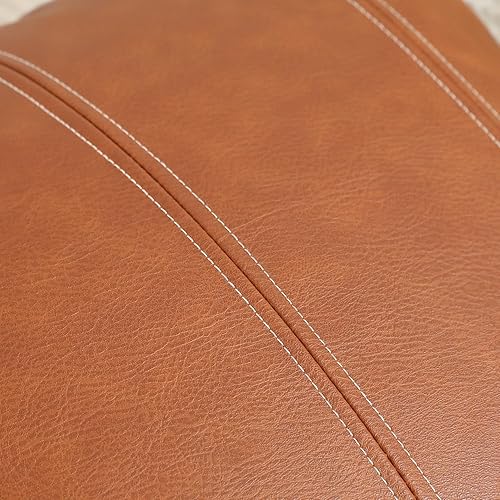 Miniatura 10 de MANDIOO Juego de 2 fundas de cojín de piel sintética de estilo bohemio a rayas de 22 x 22 pulgadas, modernas, cuadradas, decorativas, para sala de