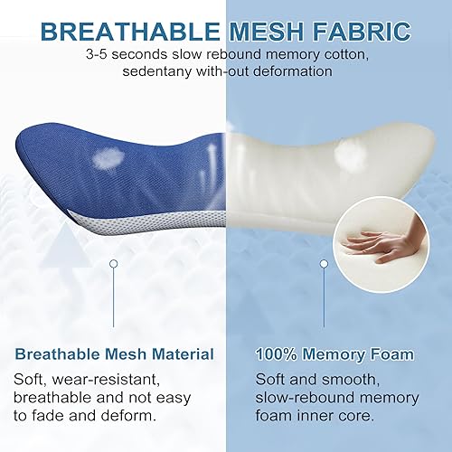 Miniatura 6 de Dikuer Almohada de apoyo lumbar térmica, almohada de apoyo lumbar de espuma viscoelástica con almohadilla térmica desmontable para aliviar el dolor