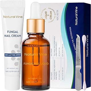 Natural Vine Toenail Fungus Treatment: Fungus Nail Treatment Liquid 15mL and Anti-fungal Nail Repair Cream 20g for Toenail and Fingernails - Extra Strength with Plant Extract Ingredients