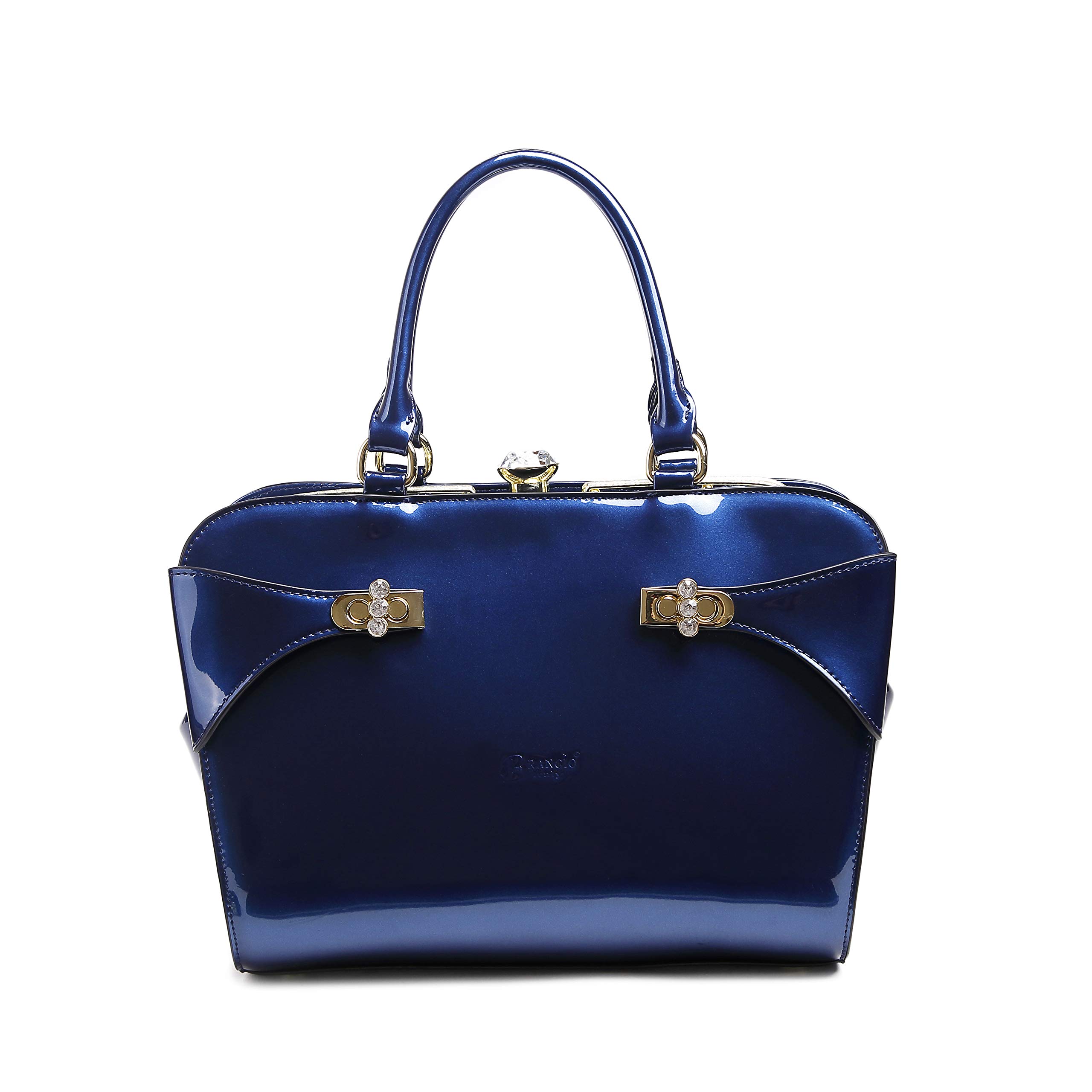 BRANGIOTri-Star Metallic Handbag | Laser Cut Sleek Elegant 3D Engraved Reflective Shoulder Purse | Unique & Gorgeous (KZ8152) (Royal Blue)