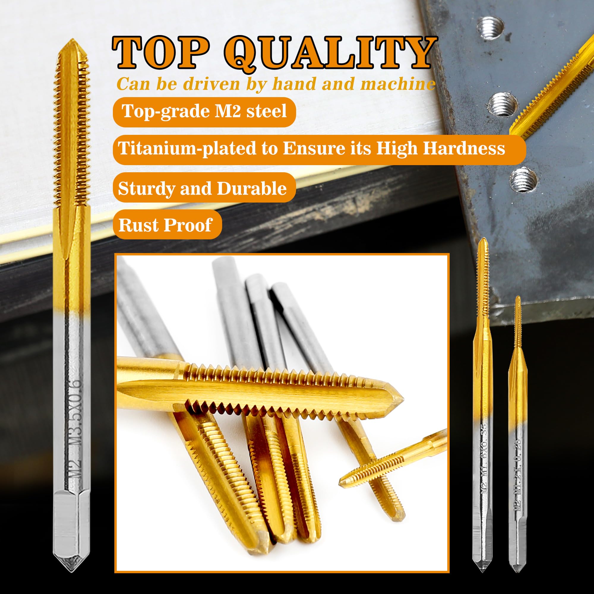 Metric Tap Set - M2 to M6 Thread Taps with Wrench -3
