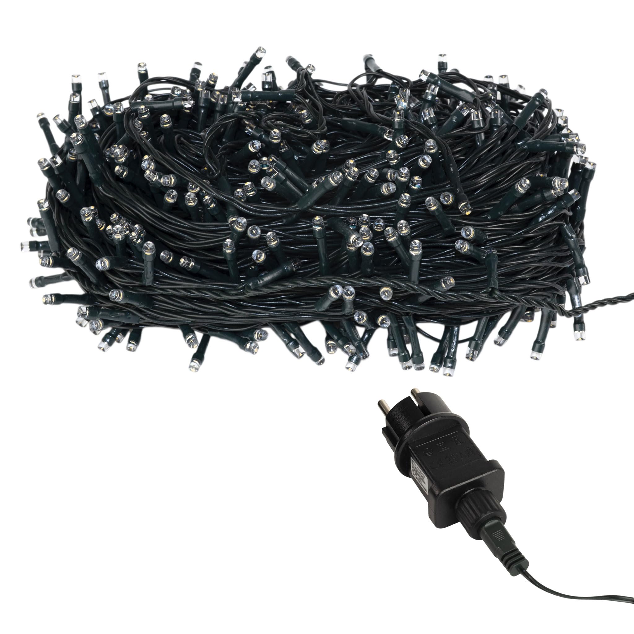 Cadena de luces LED con 200 ledes – LED: blanco cálido/Cable: Verde – para interiores y exteriores – Árbol de Navidad Guirnaldas Cadena de luz (200 LED – 20 m)