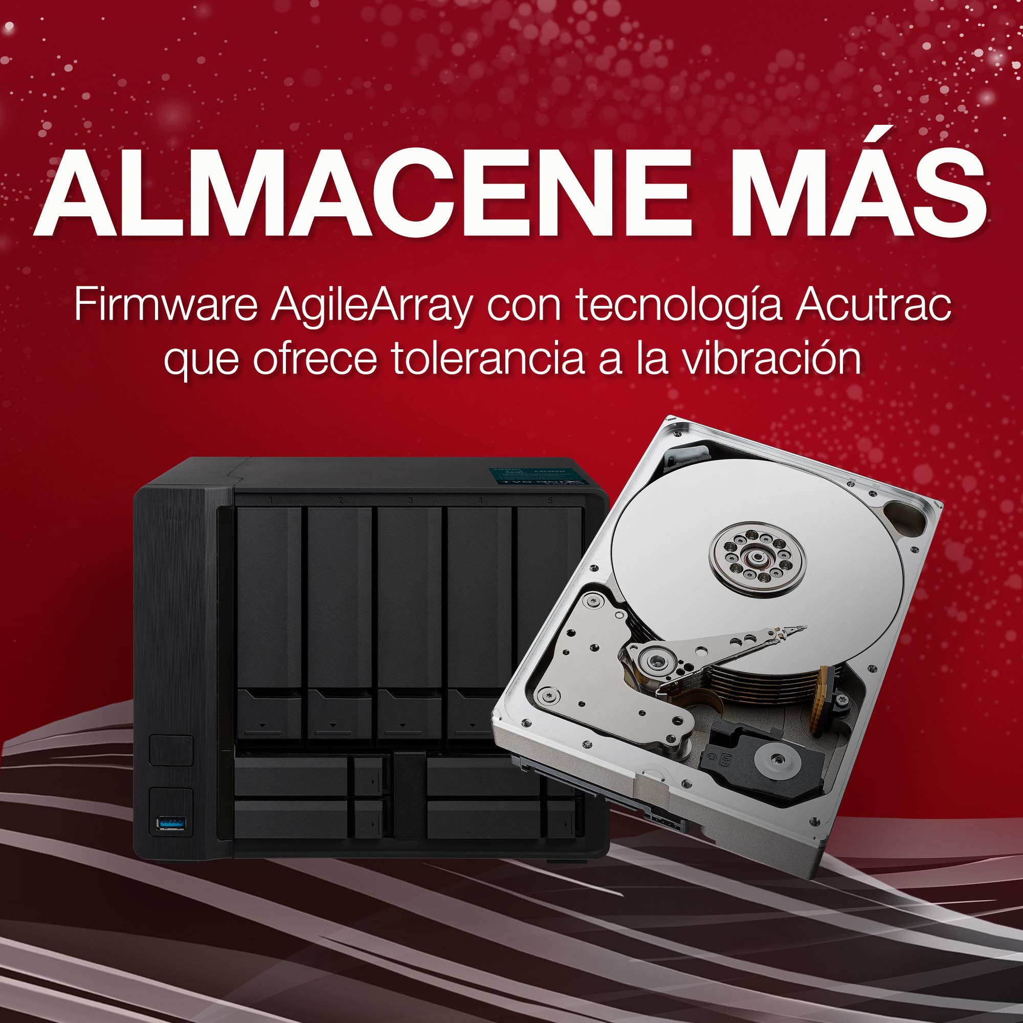 Seagate IronWolf, 10 TB, NAS, Disco duro interno, HDD, CMR 3,5" SATA 6 GB/s, 7200 RPM, caché de 256 MB para almacenamiento conectado a red RAID y 3 años de servicios Rescue (ST10000VN0004)