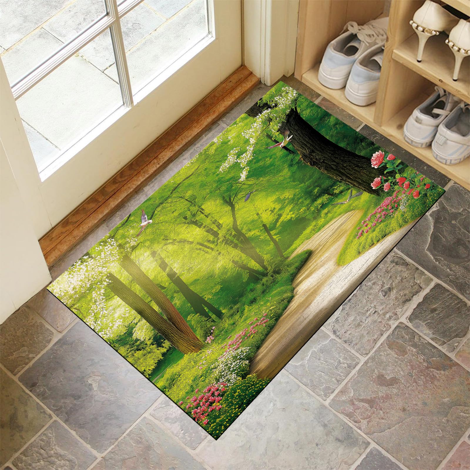 Tapis de sol antidérapant paillasson attrape poussière 50x80 lavable en machine