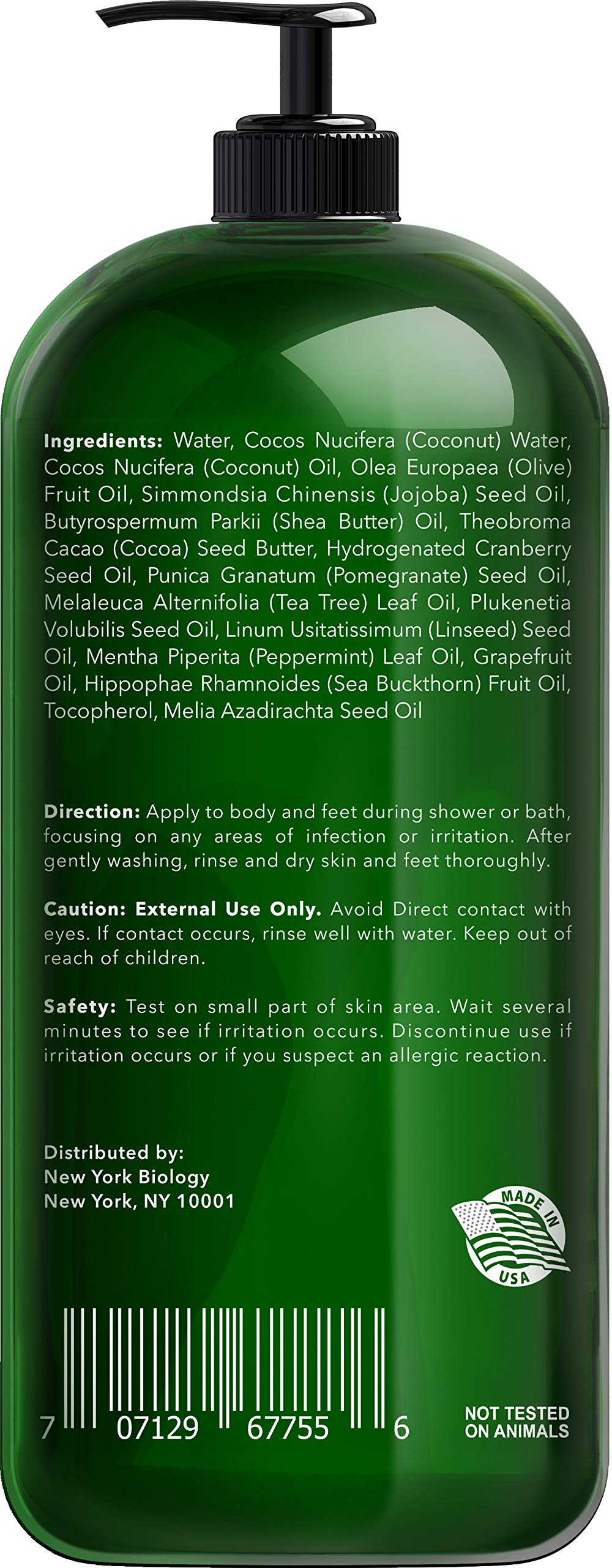 Buy New York Biology Tea Tree Body Wash Helps Soothe Itchy Skin, Jock