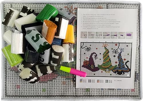 Miniatura 93 de ZFFLYH Kit de alfombras de gancho para manualidades, alfombra de ganchillo sin terminar, alfombra de hilo para niños/adultos con patrón de lienzo