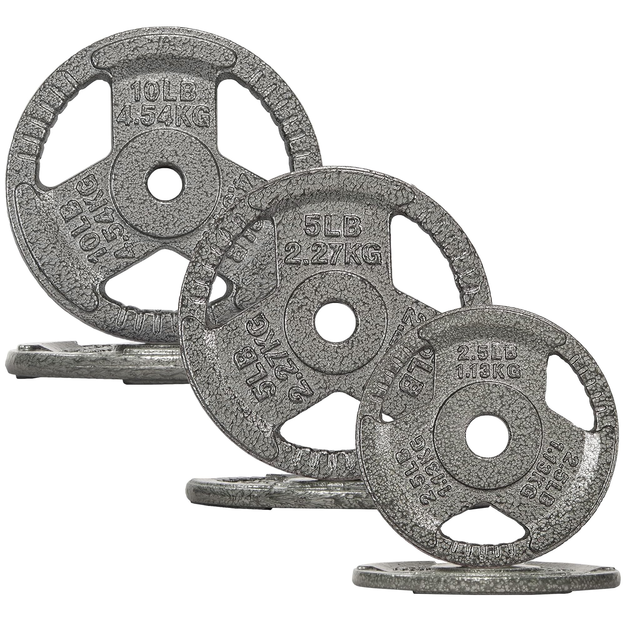 Photo 1 of ***ONLY ONE TEN POUND WEIGHT***
Fitvids 1 Inch Standard Barbell Weight Plates Set, 120 LB(2.5-25 LB) Barbell Weight Set for Home Gym Strength Training, Triple-handle Design
