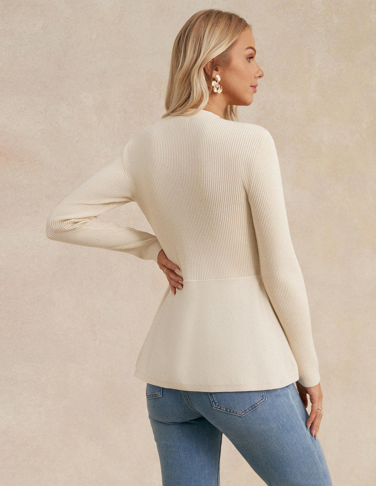 GRACE KARIN Cardigan da donna lavorato a maglia con scollo a V, elegante, vintage, linea ad A, per lavoro nel Regno Unito