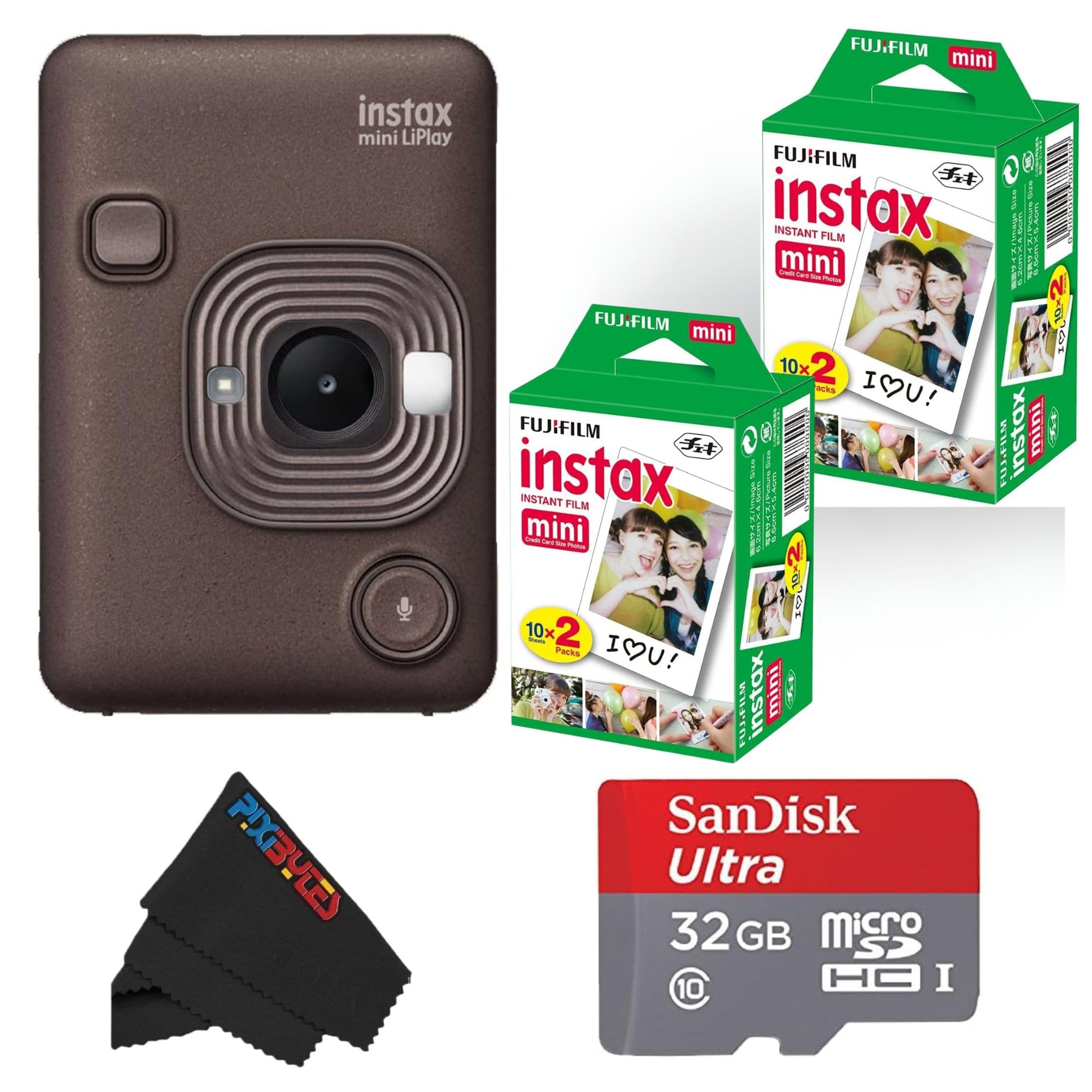Fujifilm Mini LiPlay Hybrid Instant Camera with Mini Film (Deep Bronze, w/ 40 Film Sheets)