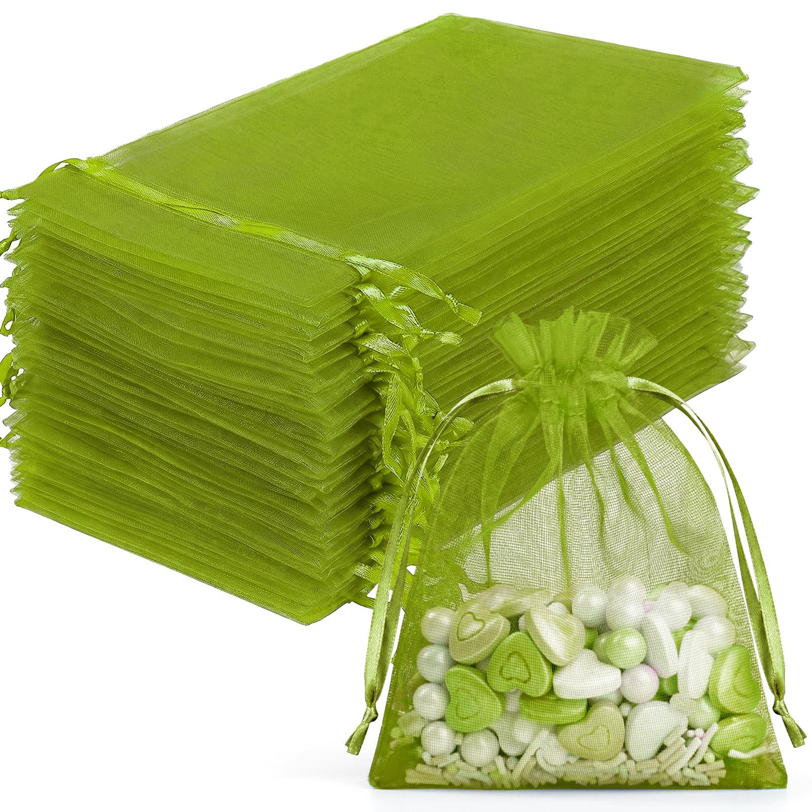 White Organza Bags - 100 Pcs Gift Bags -18