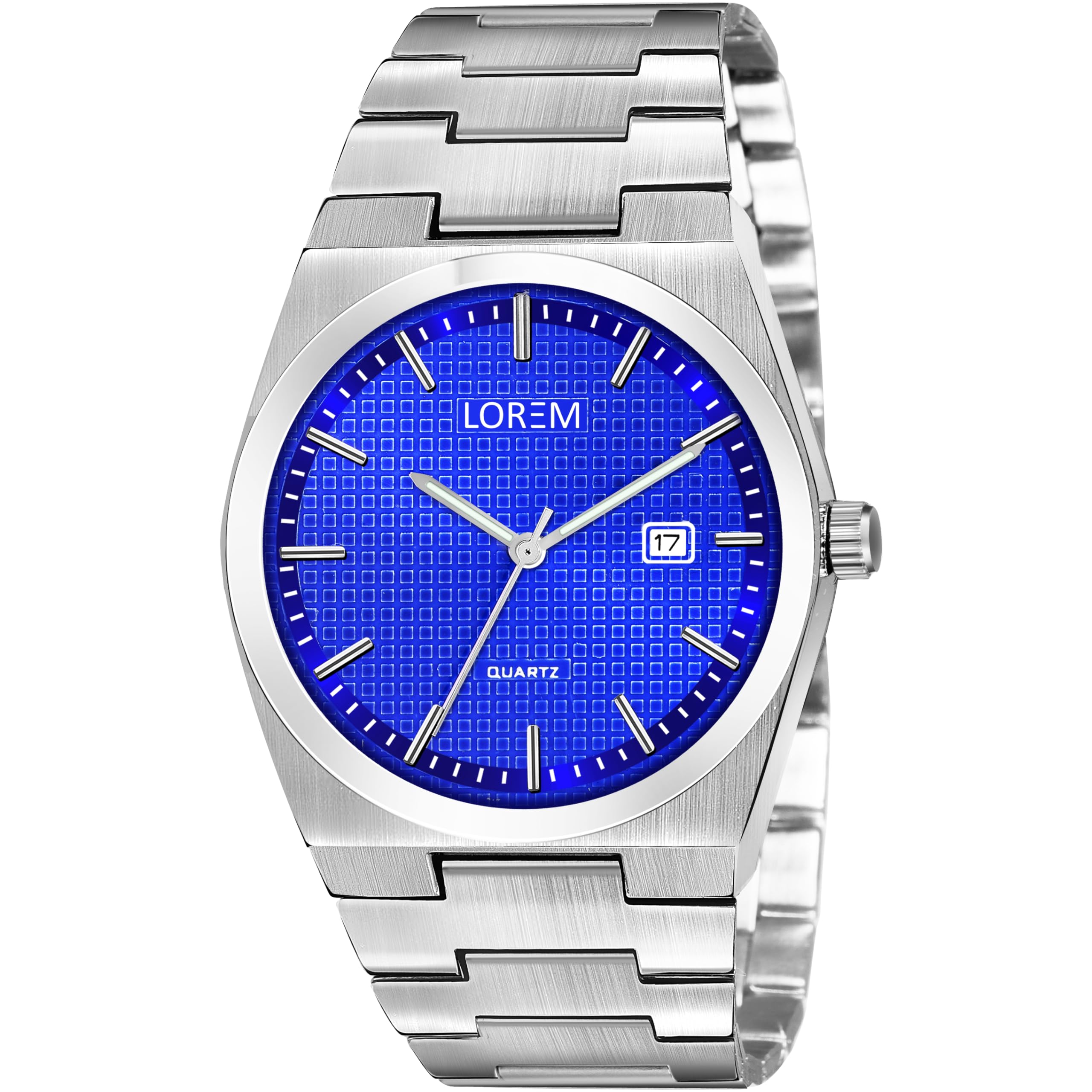 LOREM Premium Blue Dial Date Function Analog Watch for Men LR159 (B0CWF22NW8) Amazon Price History, Amazon Price Tracker