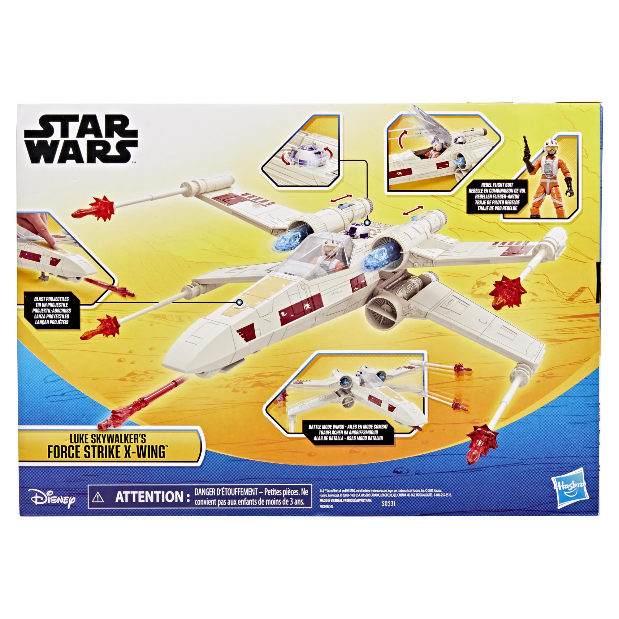 Star Wars Epic World of Action, Luke Skywalker avec Force Strike X-Wing, Jouet de Noël, Blanc, Dès 4 Ans | Figurine et véhicule à échelle de 10,2 cm, jouets pour garçons et filles à partir de 4 ans