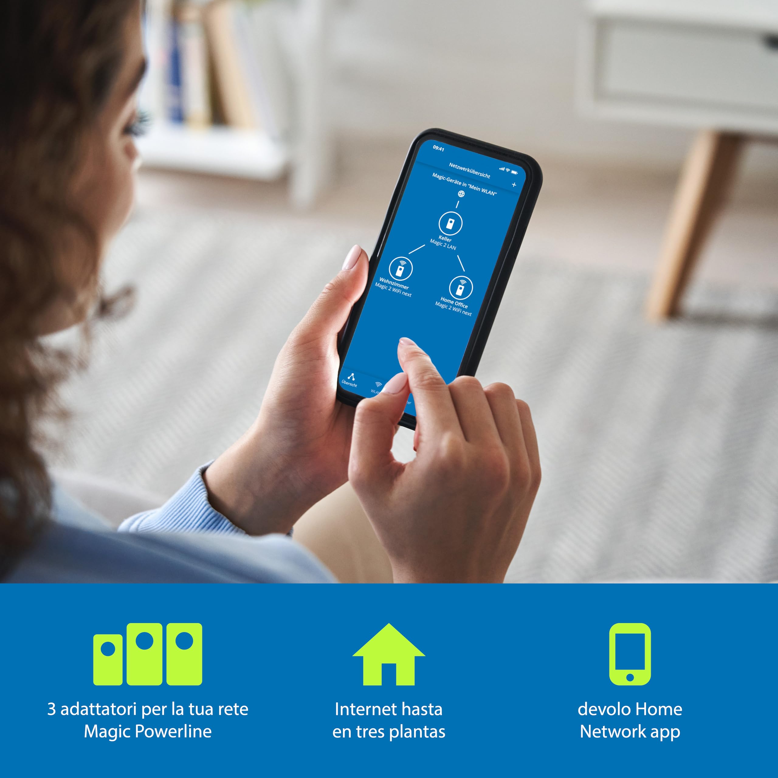 devolo Magic 2 WiFi 6 next Multiroom Kit, adattatore Wi-Fi Powerline, fino a 3.000 Mbps, presa Wi-Fi, 2 porte LAN Gigabit, bianco