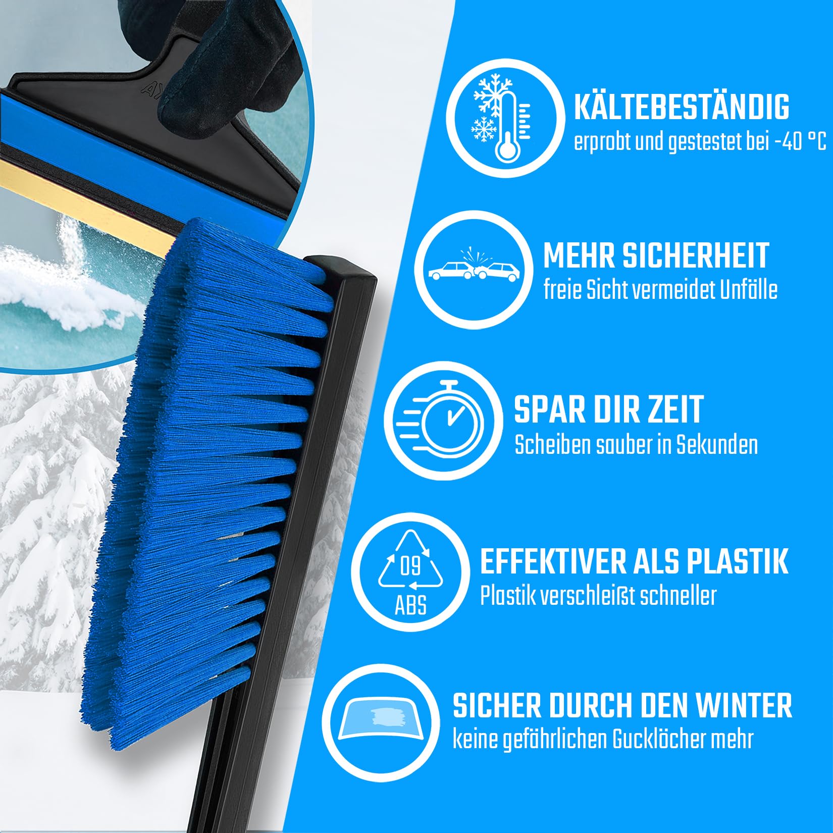 Murska Ice Scraper Car Long With Broom Ice Scraper Brass Snow - View #5