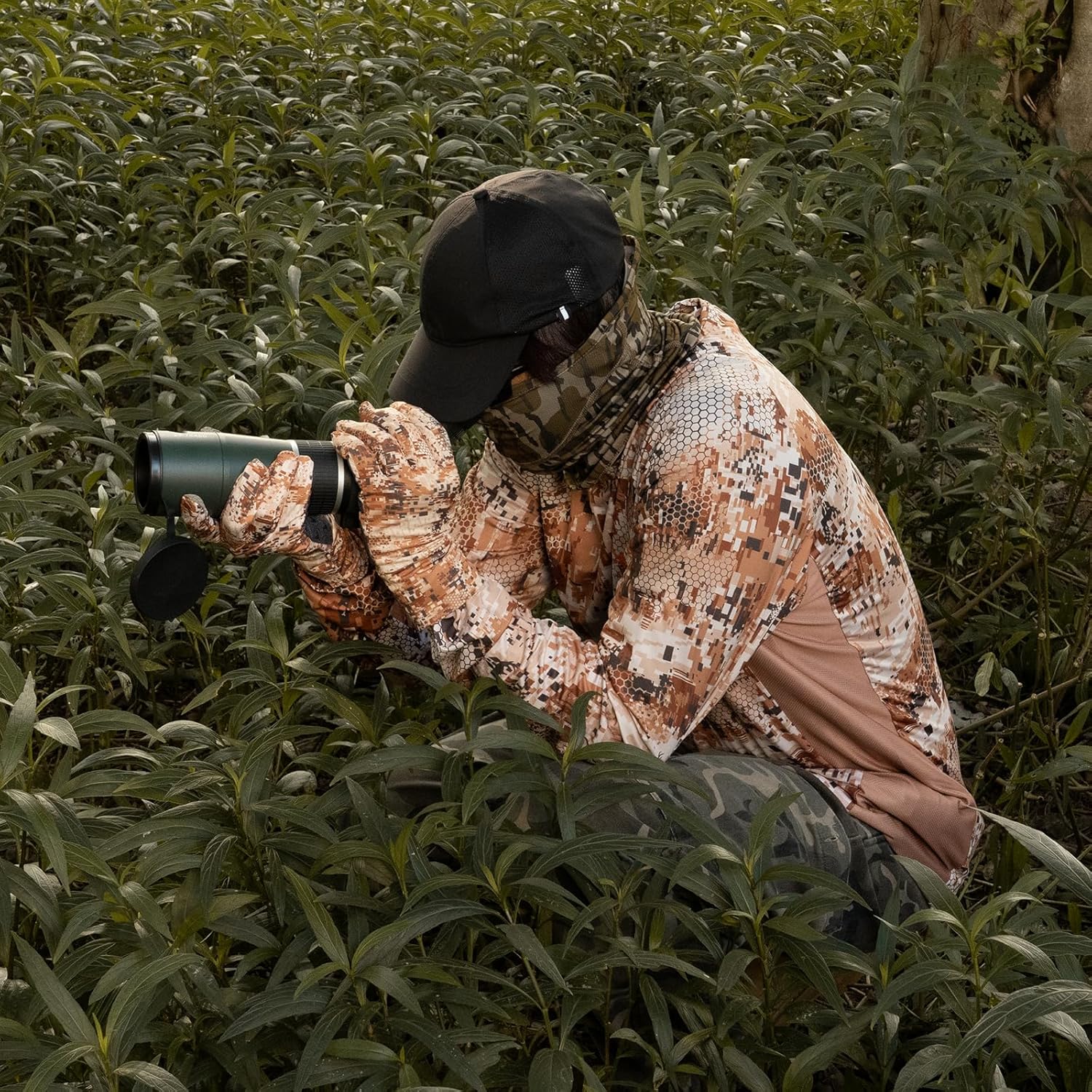 Huntrex Men's Camo Hunting Shirt with Zipper Pocket – UPF 50+ Fishing Shirts Sun Protection Long Sleeve Quick-Drying