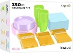 Exquisite 350 Pc Navy Plastic Dinnerware Set - 50 Dinner Plates, 50 Dessert Plates, 50 Cups, Napkins, Cutlery