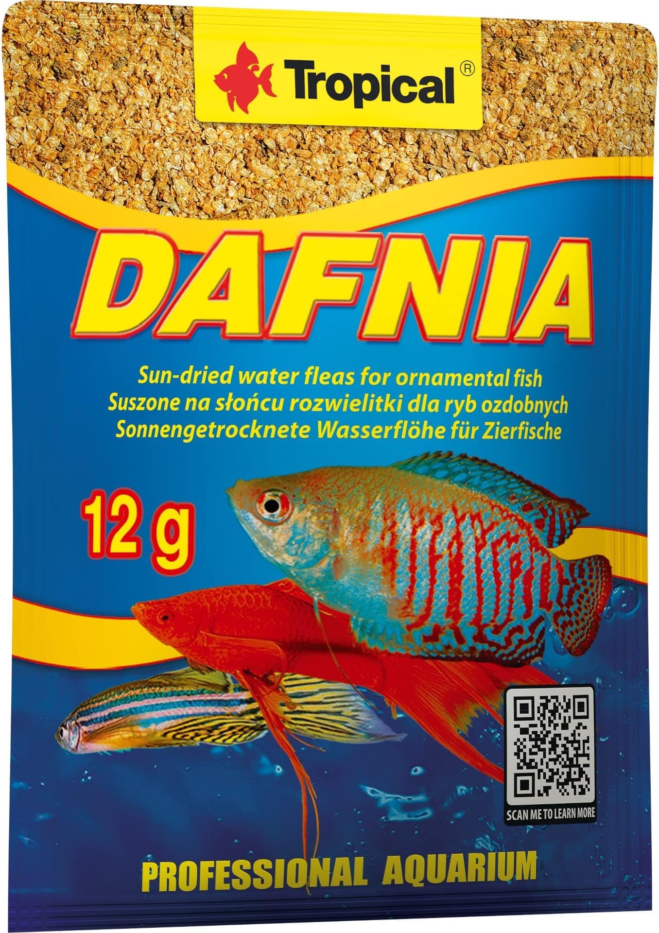 DAFNIA Natural 12g - Pulgas de Agua secadas para Peces Ornamentales (Paquete de 5)