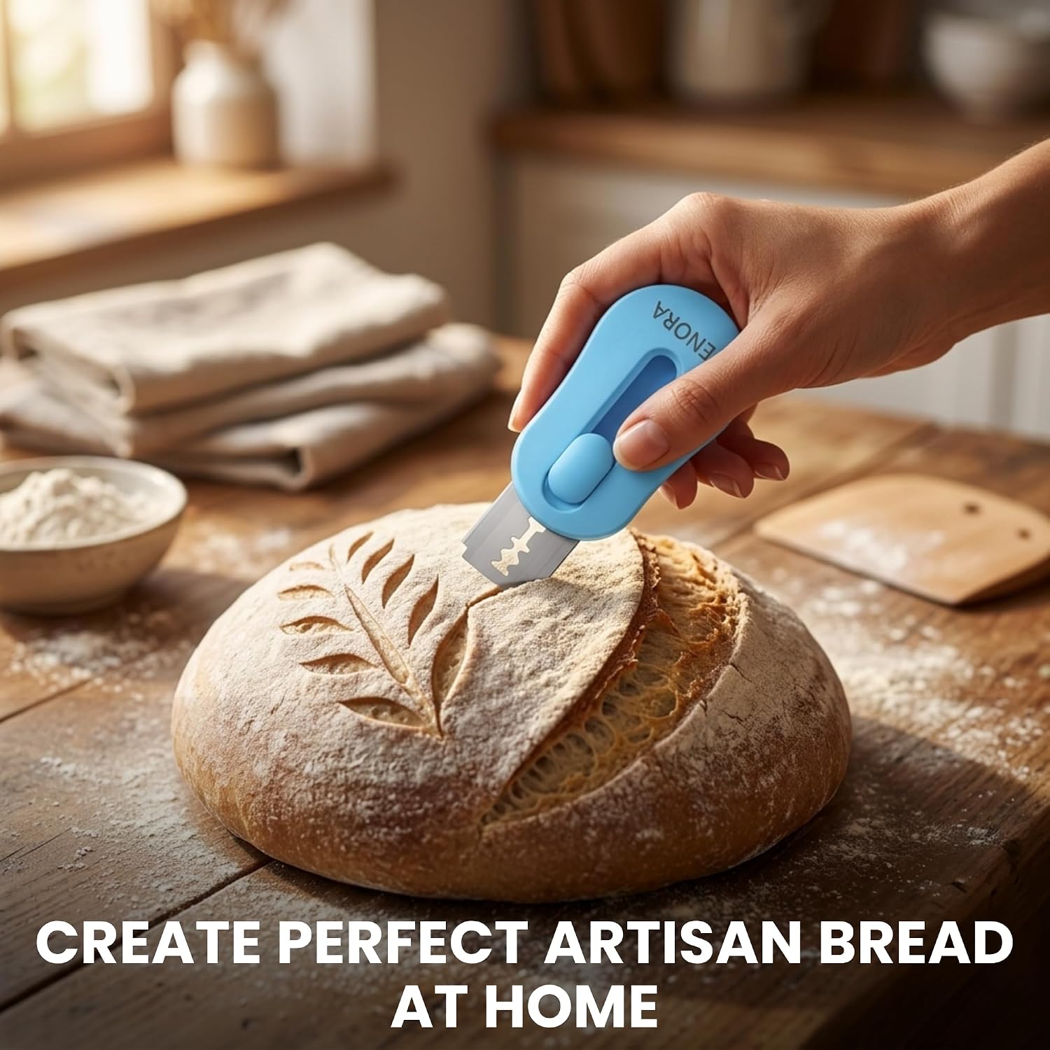 Magnetic Bread Lame for Sourdough Scoring - Professional Dough Scoring Tool with 5 Replacement Blades, Ergonomic Handle & Magnetic Holder