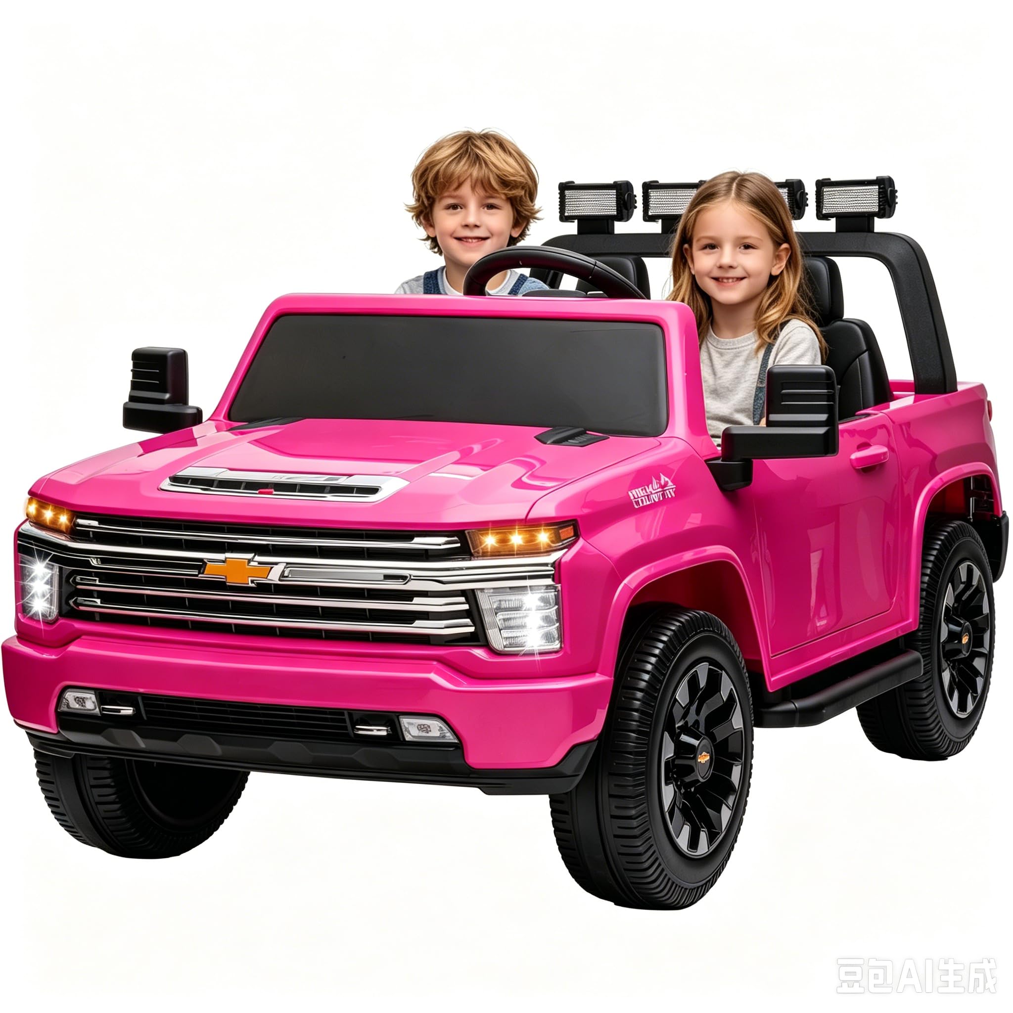 24V Ride on Toys for Kids Chevrolet Silverado 2 Seater Ride on Car for Kids