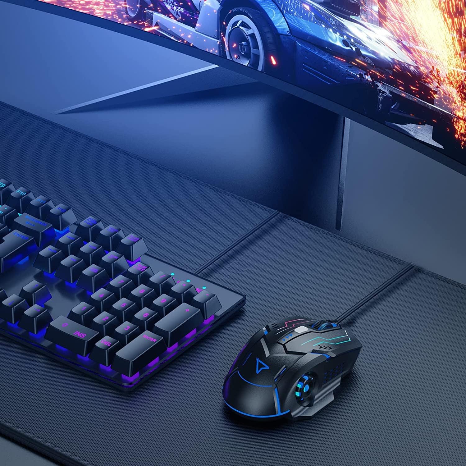 RGB USB Gaming Mouse, Wired with Chroma Backlight Mode, Adjustable High-Precision DPI Ergonomic Mice For PC, Computer, Laptop for Gamers
