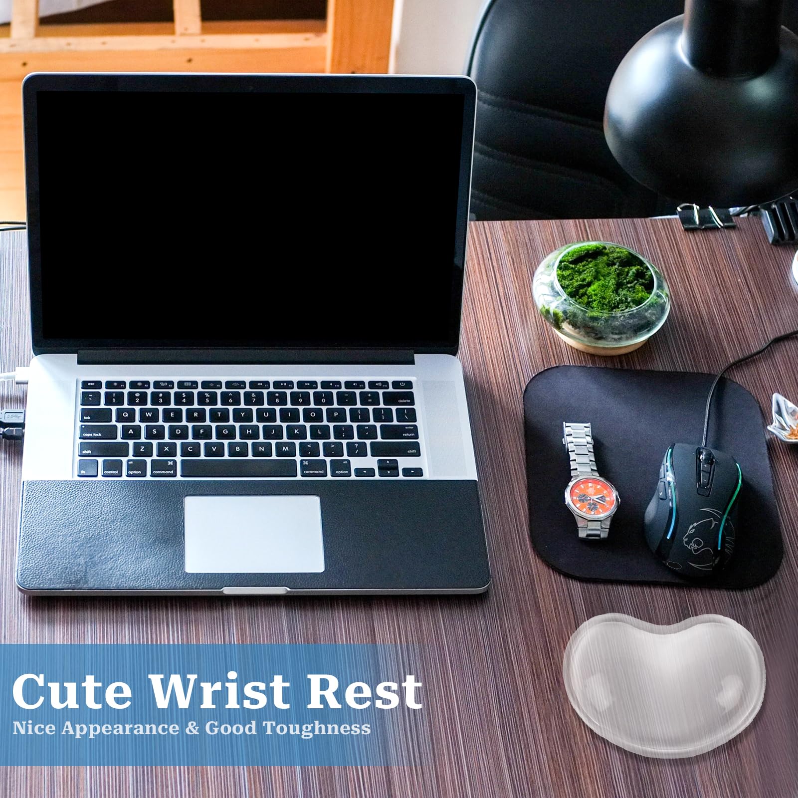 Repose-poignet en gel souple ergonomique pour souris, coussin silicone transparent anti-fatigue