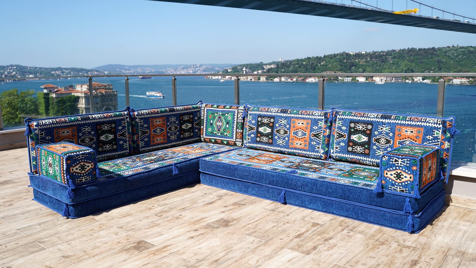 Corner Floor Seating Set, Indoor Floor Couch, Modular Floor Cushion, Sofa Seating Set, Indoor Sofa Set, Arabic Majlis (L Sofa Only)