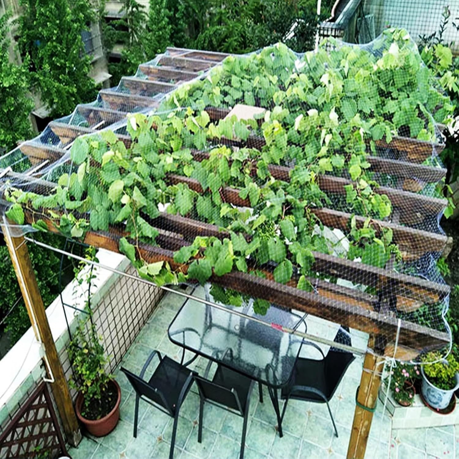 Rete da giardino (rete commerciale for uccelli for piante/alberi frutto/fragole) recinzione in plastica resistente bianca barriera for animali(7x7m/23x23ft)
