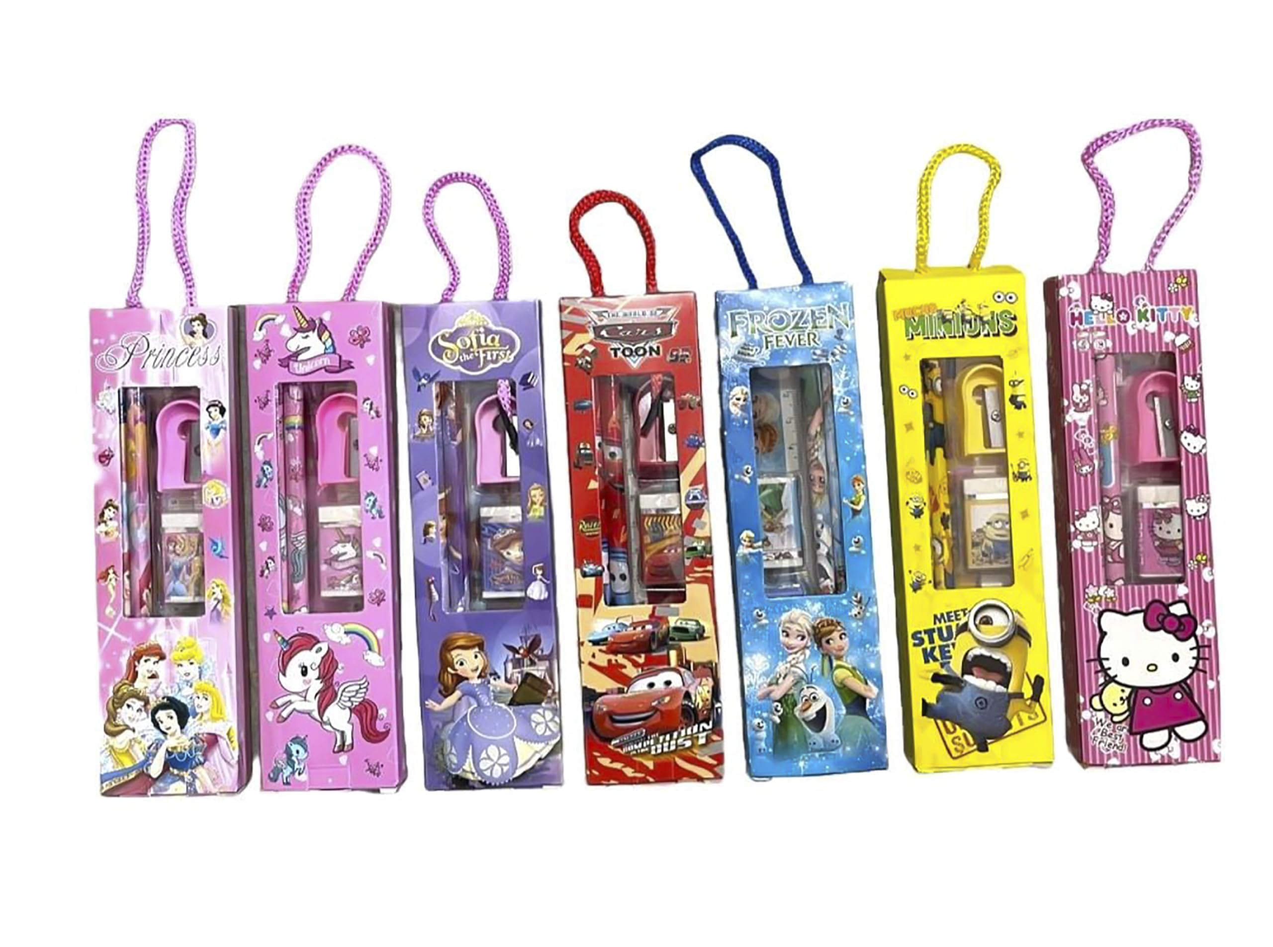 Amb Stationery 2 Pencils, 1 Ruler,1 Sharpener And A Eraser Set Gift Pack For Birthday Return Gifts Combo Theme Party Stationery Item For Girls, Boys, And Kids Pack Of 6(Random Design),Grey (B0D6NCL3YD) Amazon Price History, Amazon Price Tracker