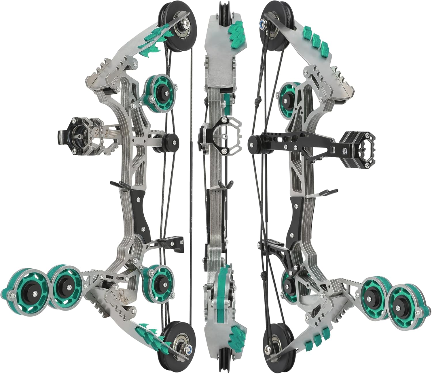 AMEYXGS 10.9inch Compound Bow Set Stainless Steel Includes 4/8 Arrows Bow Stabilizer Sight Rest Target Paper and Bow Stand