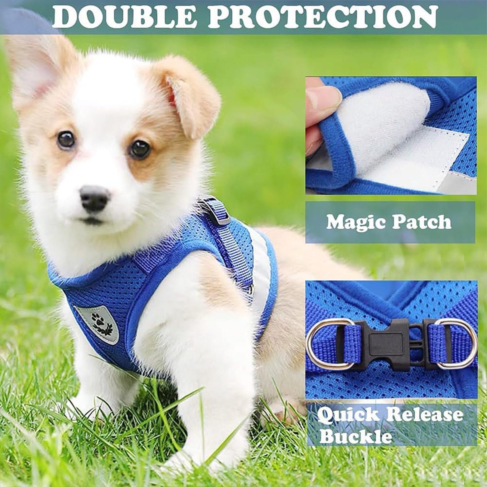 Escape-Proof Soft Mesh Cat Harness and Leash Set, No Pull Vest for Kittens and Small Animals (Rabbits, Mice, Cats) - Image 3