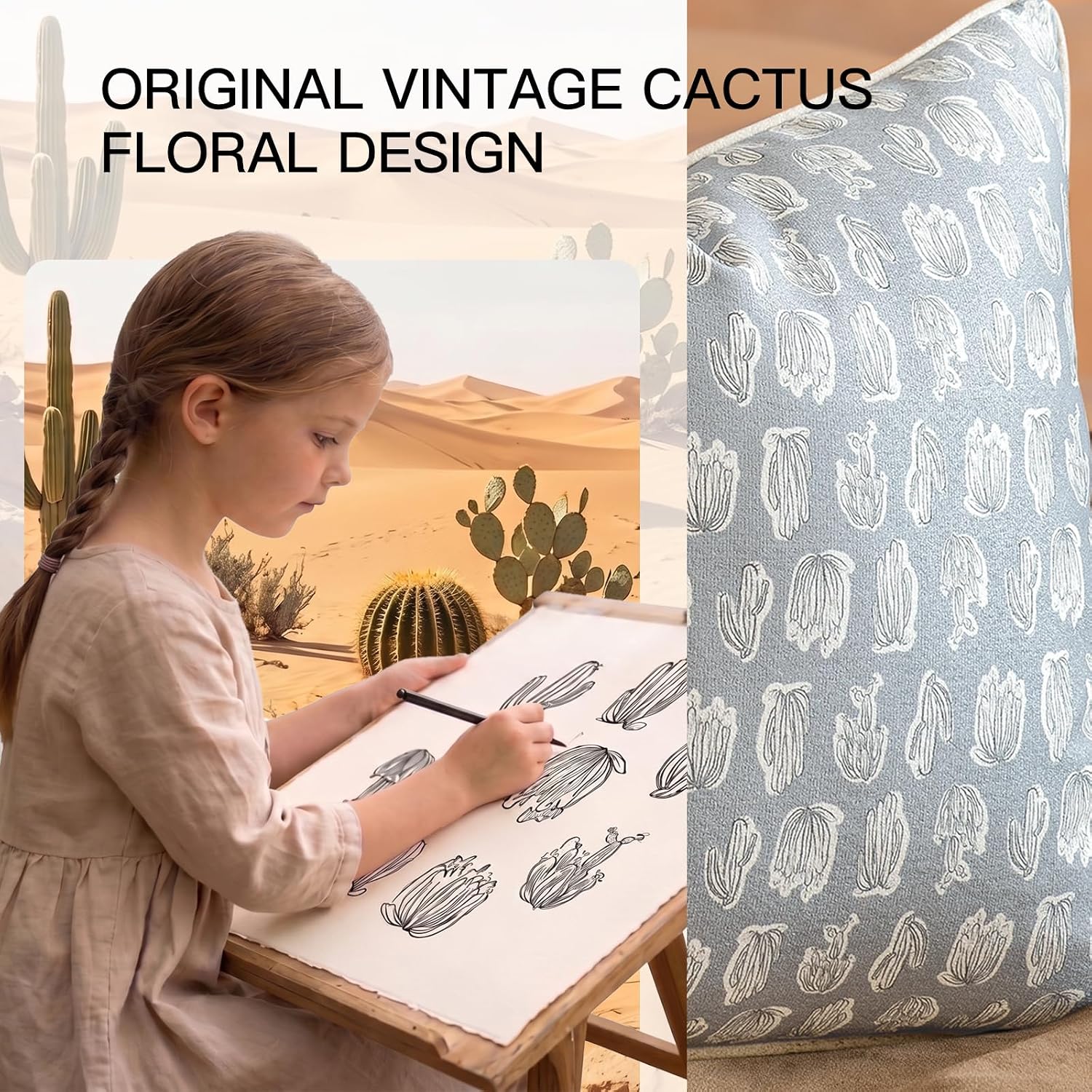 NextArt Summer Lumbar Pillow Decorative, Vintage Floral Lumbar Pillow Covers 12x20, Designer Farmhouse Pillows Covers with Cooling Digital Prtinting on Textured, Light Grey Accent Pillows Cover 1 PC image 5