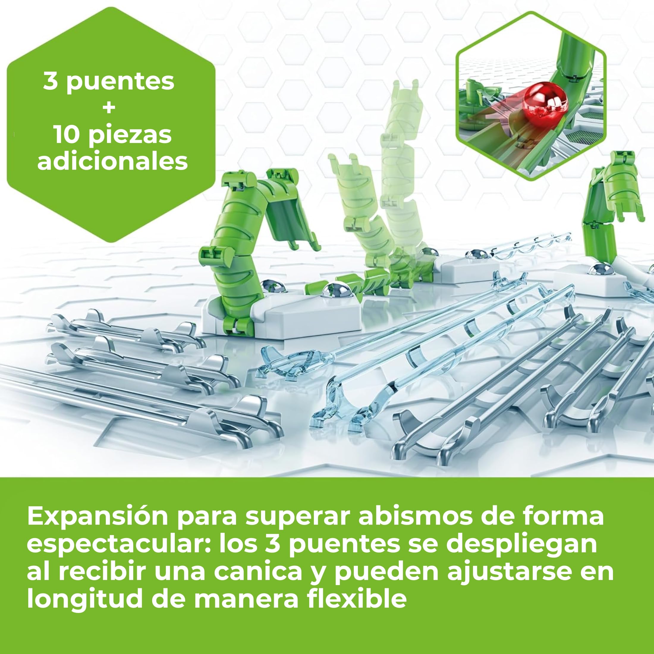 Ravensburger - Gravitrax Bridges | Circuito Canicas Con 14 Piezas | Rompecabezas Niños Con Canicas | Juegos Para Niños De 8 Años | Juegos Mesa Compatibles Con Todos Los Gravitrax