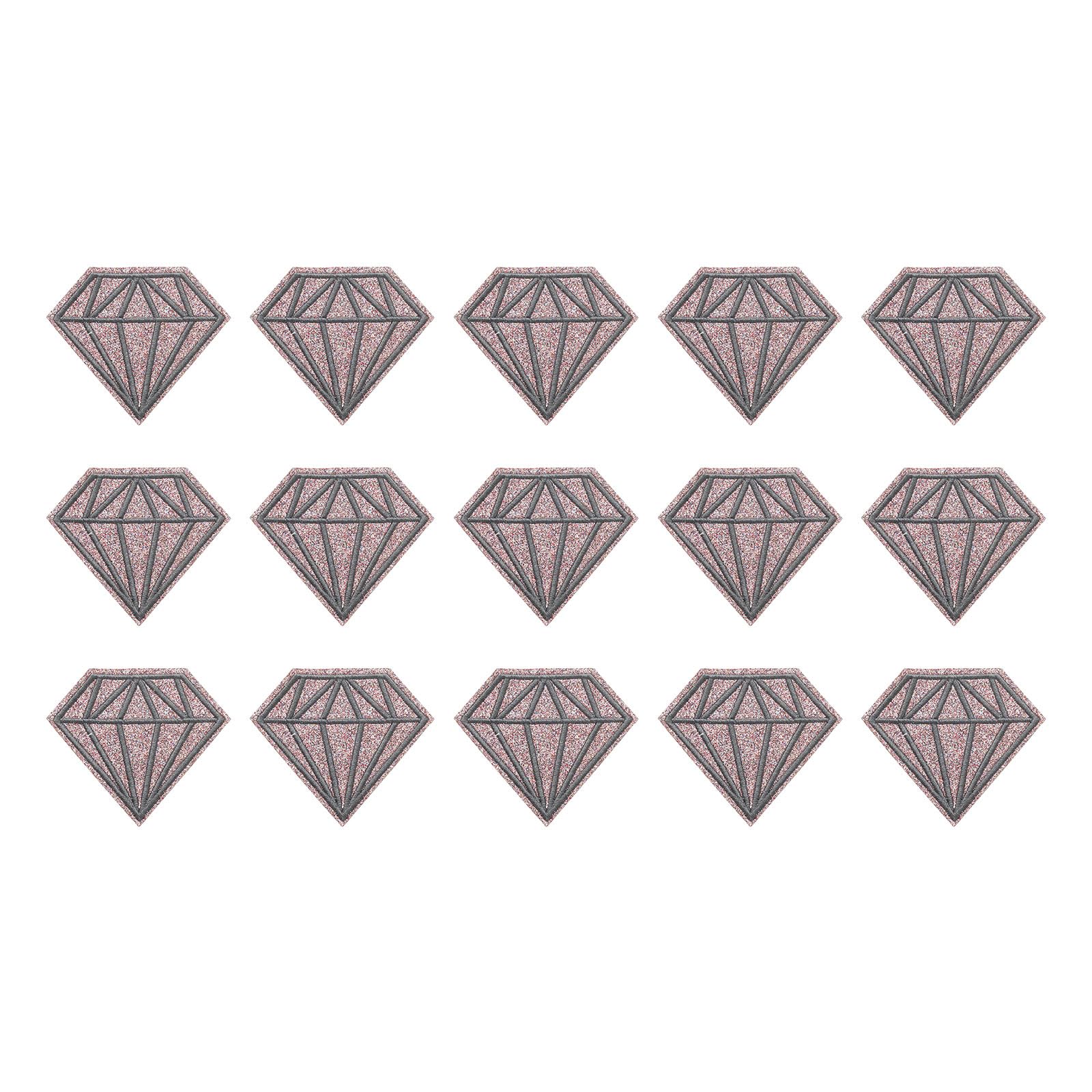 Lot de 15 écussons de qualité : mini patches diamant à repasser brodés pour vos vêtements