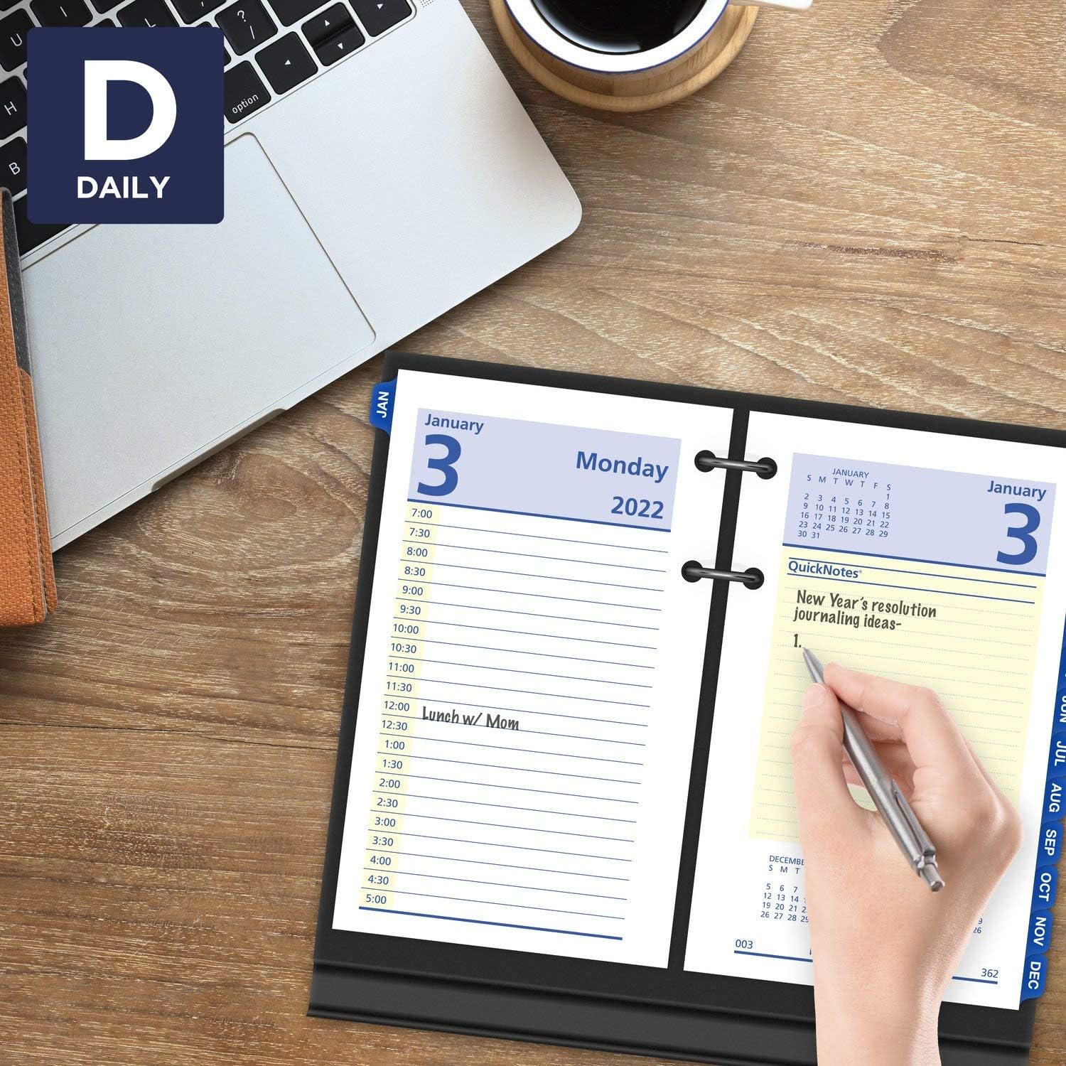 2022 Daily Desk Calendar Refill by AT-A-GLANCE, 3-1/2" x 6", Loose-Leaf, QuickNotes (E51750) : Office Products