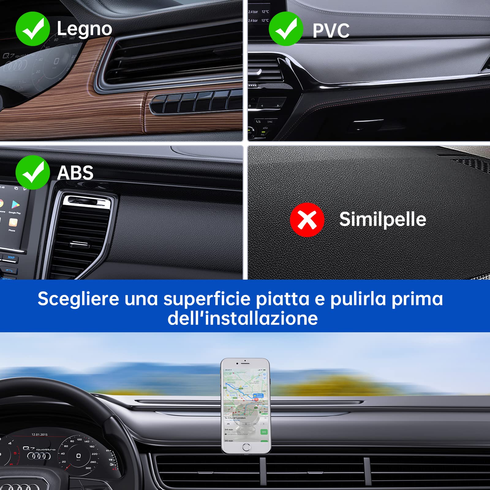 Syncwire Porta Cellulare Magnetico Auto - Universale Supporto Telefono Auto Smartphone Calamita Portacellulare Compatibile con iPhone 11/11 PRO/XR/X/XS/8/7, Samsung Galaxy, Xiaomi, Huawei, LG ECC.