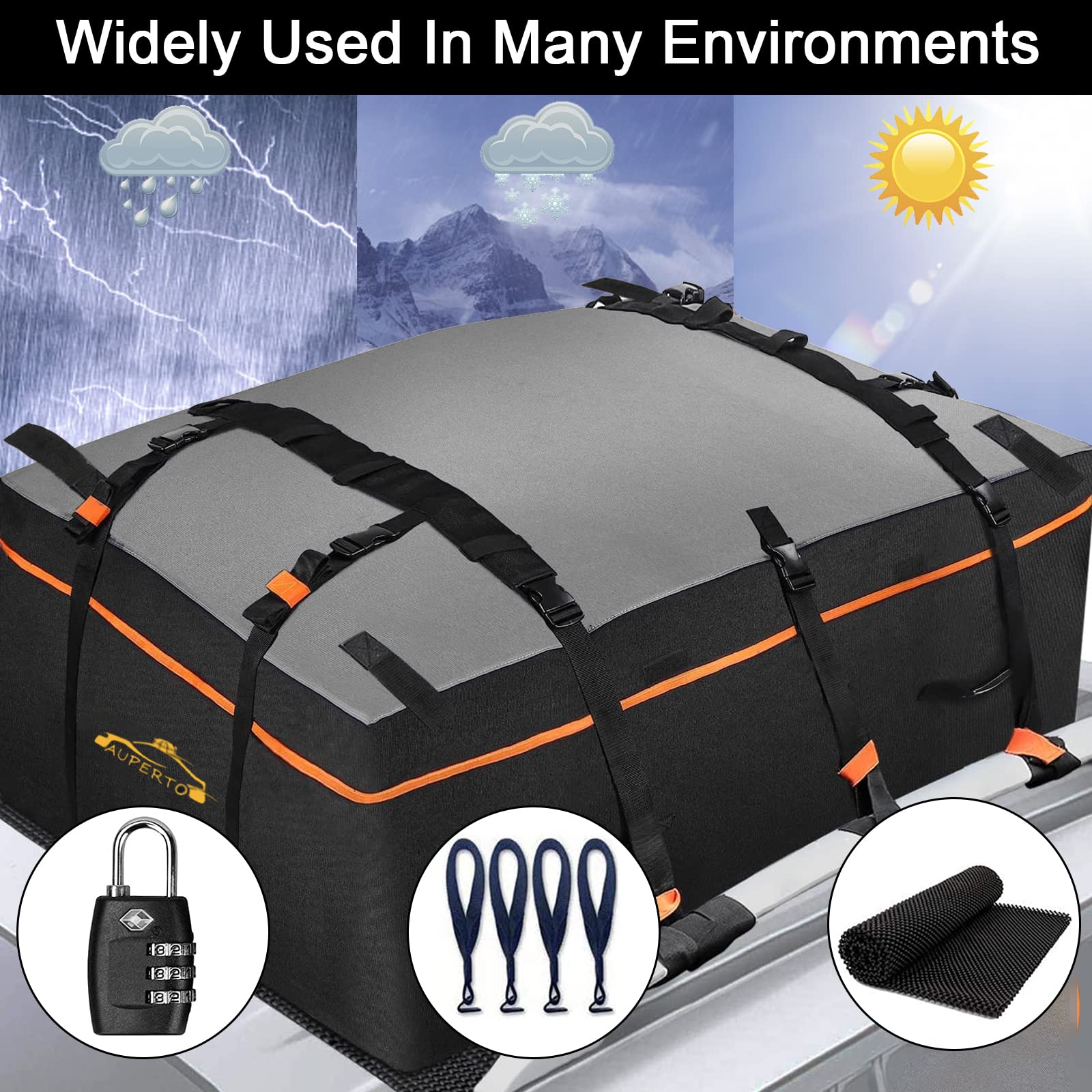 Box Da Tetto Auto 600L Impermeabile - Borsa Portapacchi Pieghevole Con Gancio E Cinghie - Adatta Per Auto, SUV E Camion - Foto 13