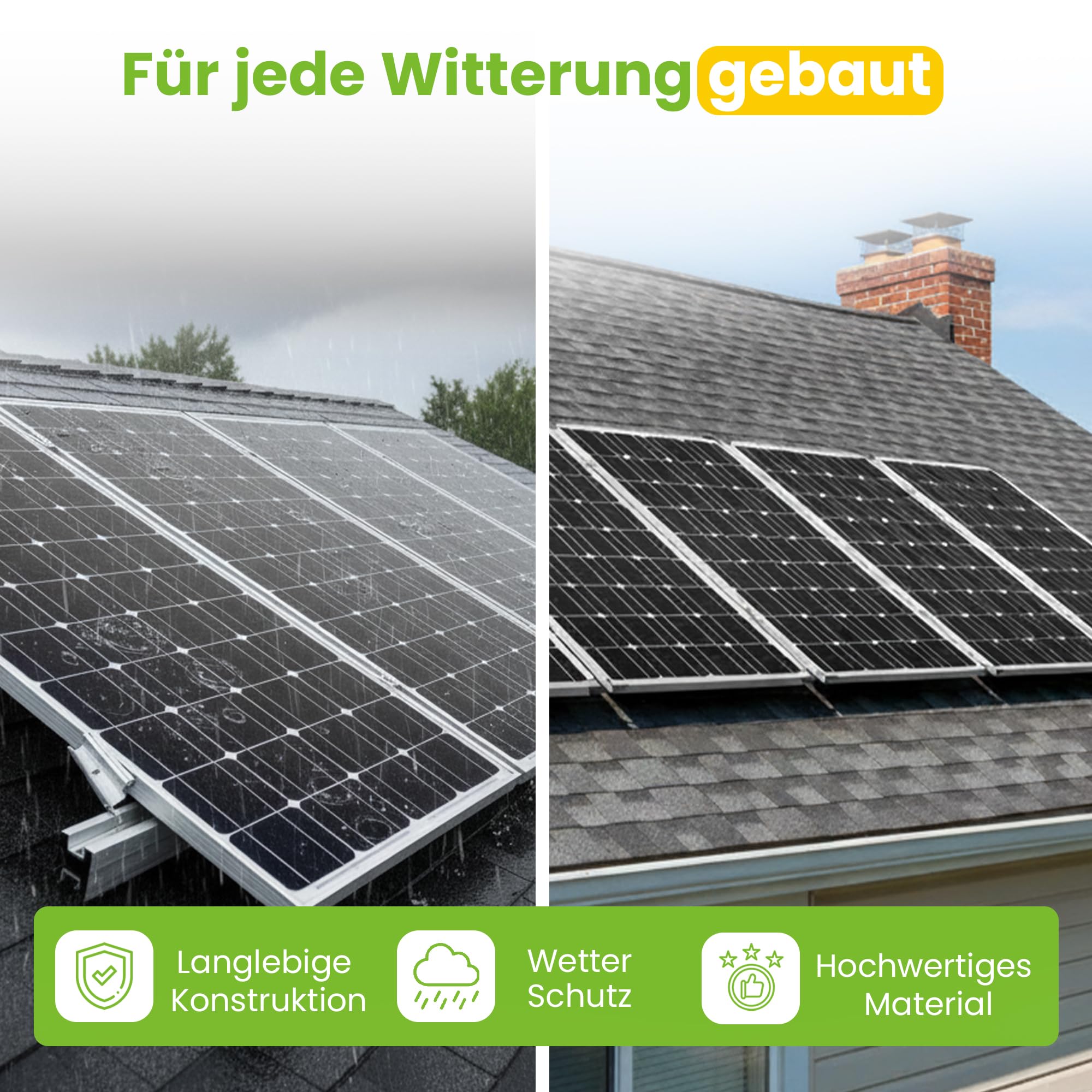 Zestaw mocujący ze śrubami trzpieniowymi do montażu dachów skośnych, 3 panele solarne, wysokość ramy 30 mm