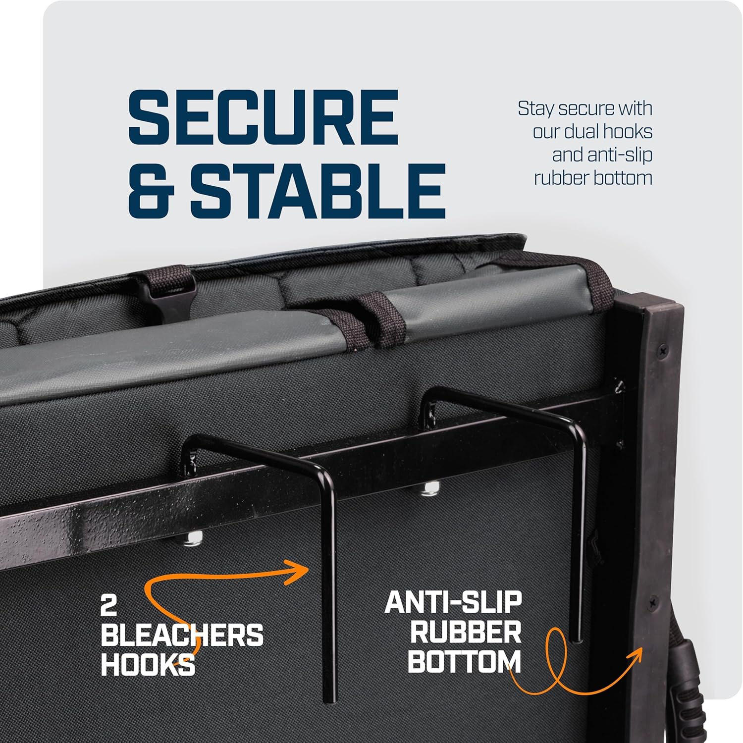 Alpcour Foldable Reclining Heated Massage Stadium Seat with Multiple Pockets, Anti-Slip Bottom, Bleacher Hooks, Bag Hook, Adjustable Height