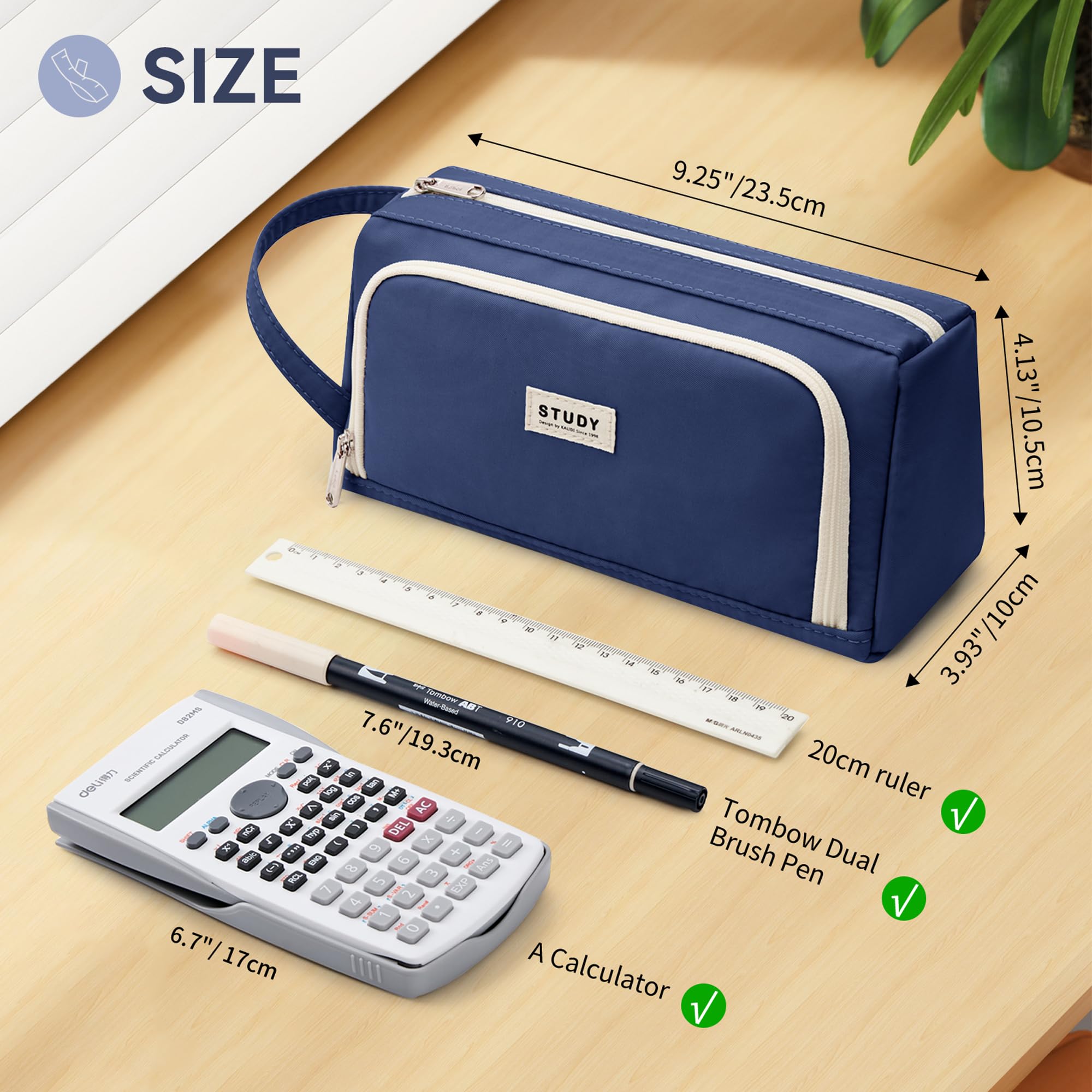 KALIDI Large Pencil Case for Girls and Boys, Cute Secondary School Big Capacity Case with Zipper & Compartments - Image 2