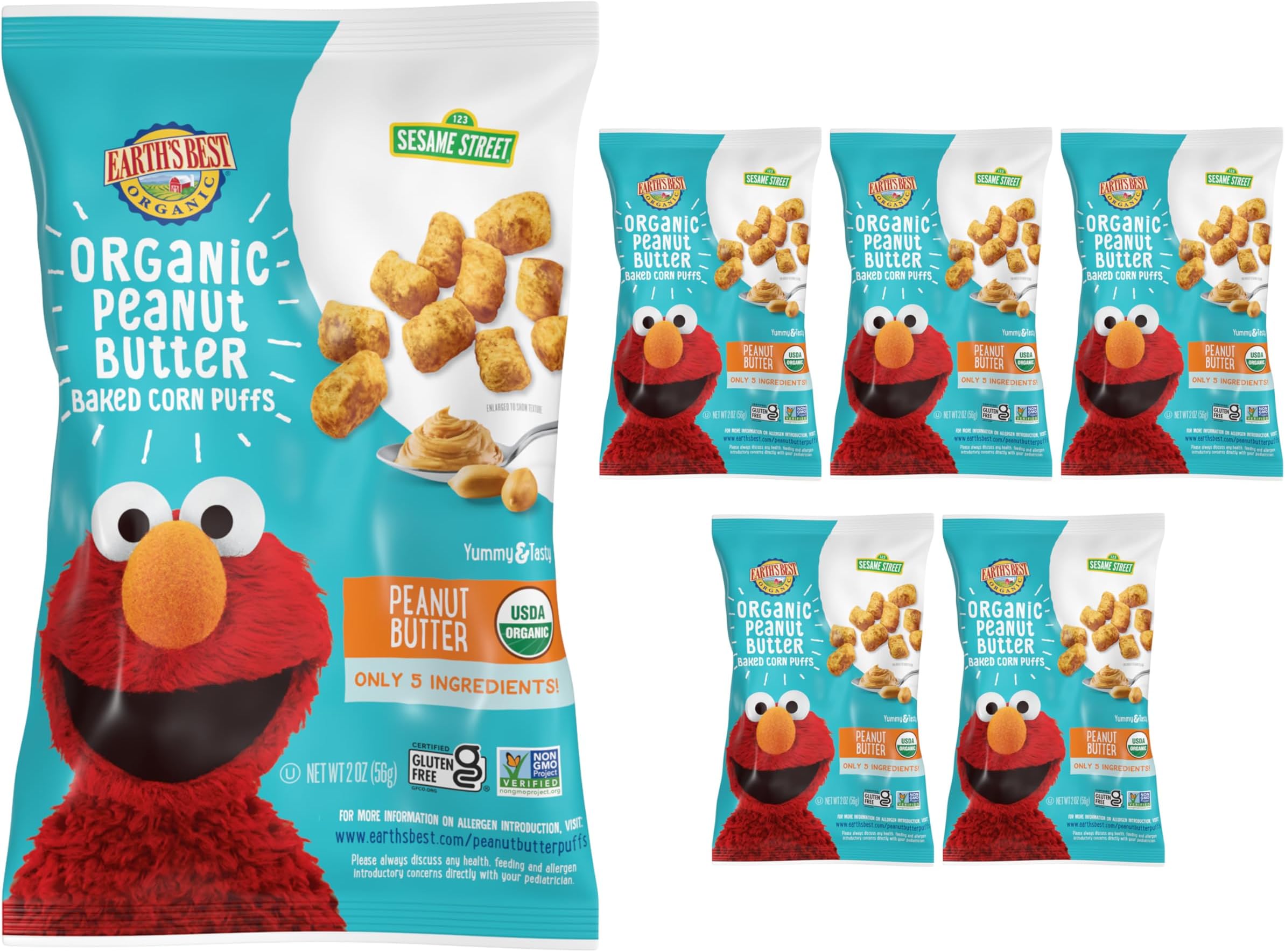 Earth’s Best Peanut Butter Puffs 2 oz (Pack of 6)
