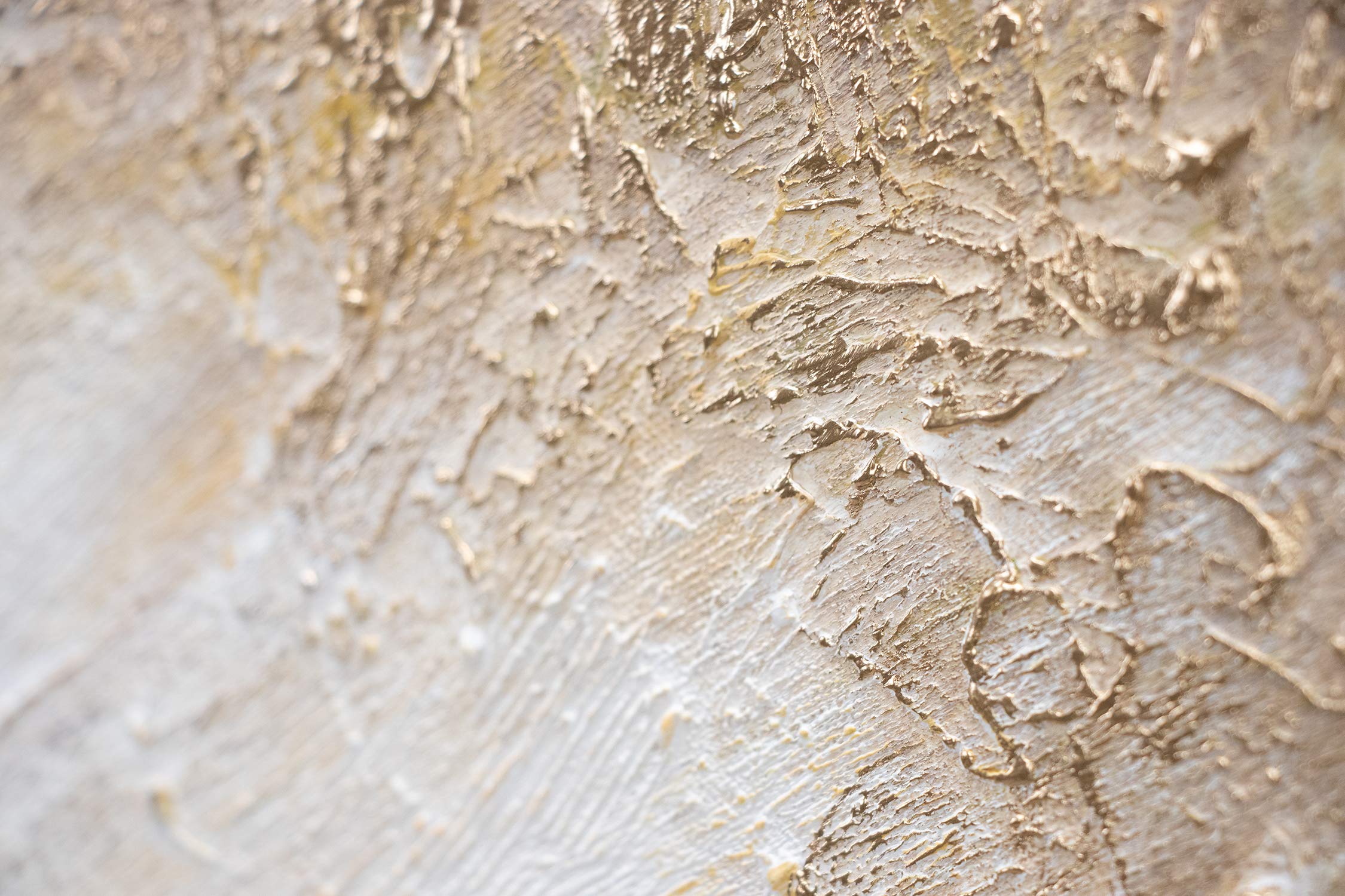 YS-Art Abstrakt Acryl Gemälde auf Leinwand Sonnenstrahlen handgemalt Wandbilder Wohnzimmer modern Wohndekor Design Bild Sonne Gold echte Kunst 120x80 cm