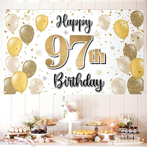 Vista 34 de Decoraciones de feliz cumpleaños 44, globo dorado número 44, cartel grande de cumpleaños, suministros para fiesta de cumpleaños de 44 años.