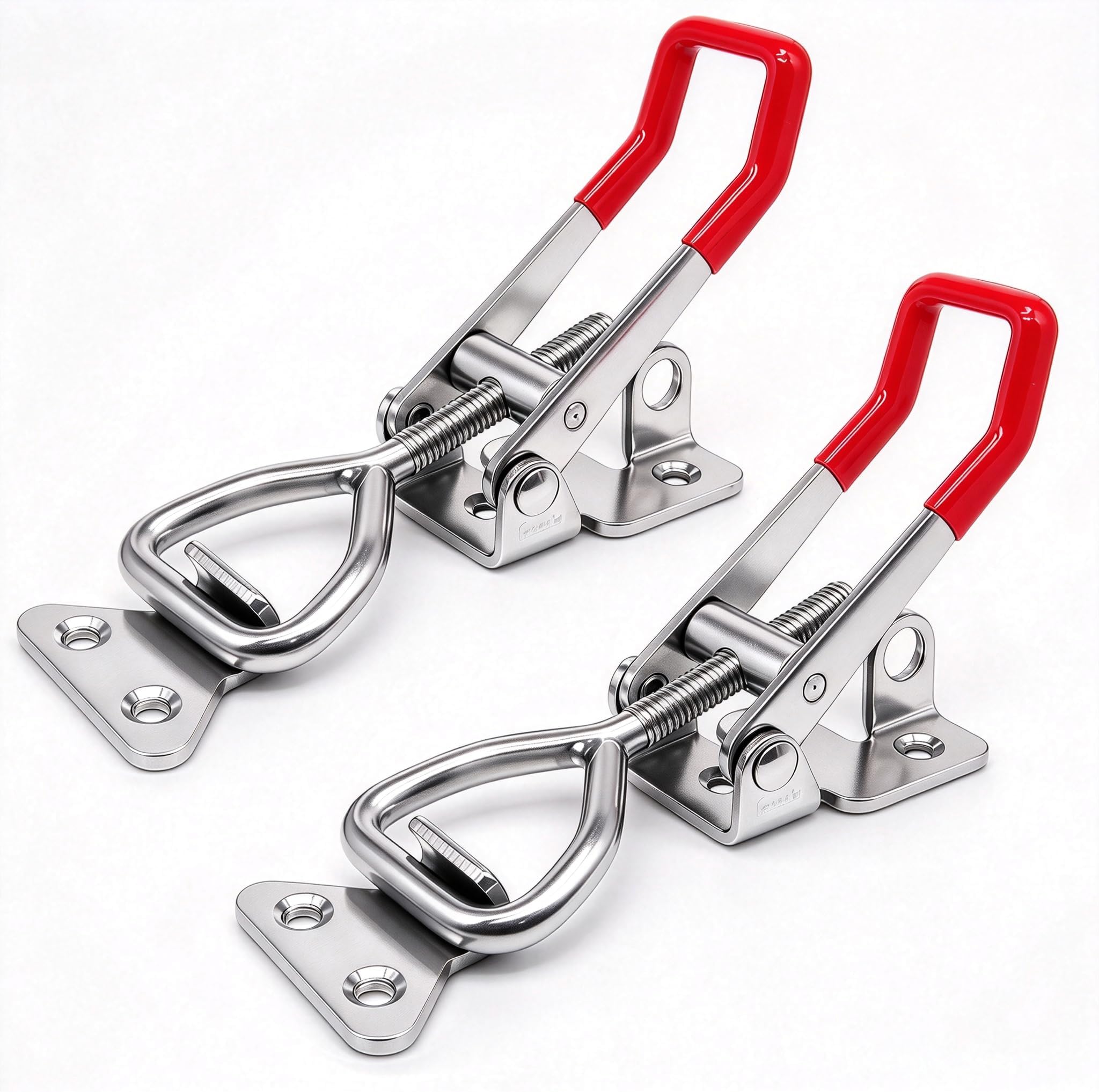 4003 Toggle Latch Clamp, 304 Stainless Steel Adjustable Toggle Latches With Lock Hole, 1320Lbs Holding Capacity Heavy Duty Toggle Clamp for Smoker Lid Jig, ToolBox Case, 2pack
