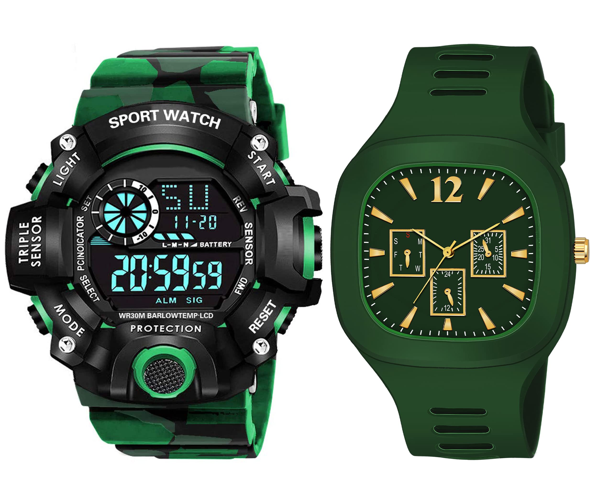 FROZIL Analog and Digital Round Square Multi Dial Combo of 2 Watches Army Grey Belt Sports Multi Functional Watch for Boys and Watch for Mens Pack of 2 (B0BBN8TJTL) Amazon Price History, Amazon Price Tracker
