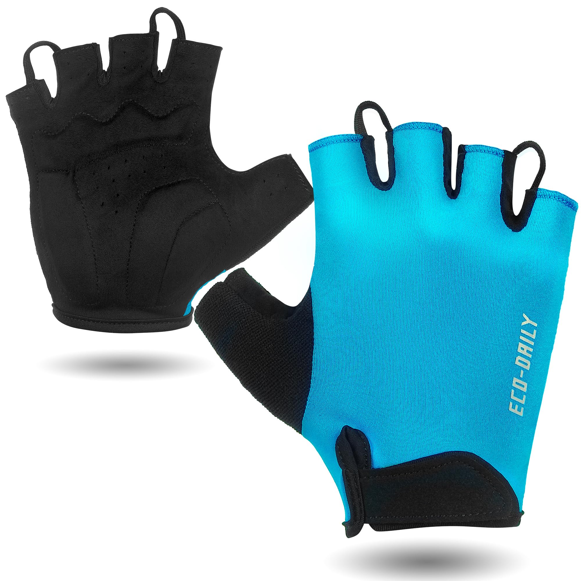 Eco-daily Fahrradhandschuhe Halbfinger Herren Damen,Sommer Fahrrad Handschuh Kurz with Gepolstert Atmungsaktive Radsporthandschuhe für Mountainbike & Rennrad