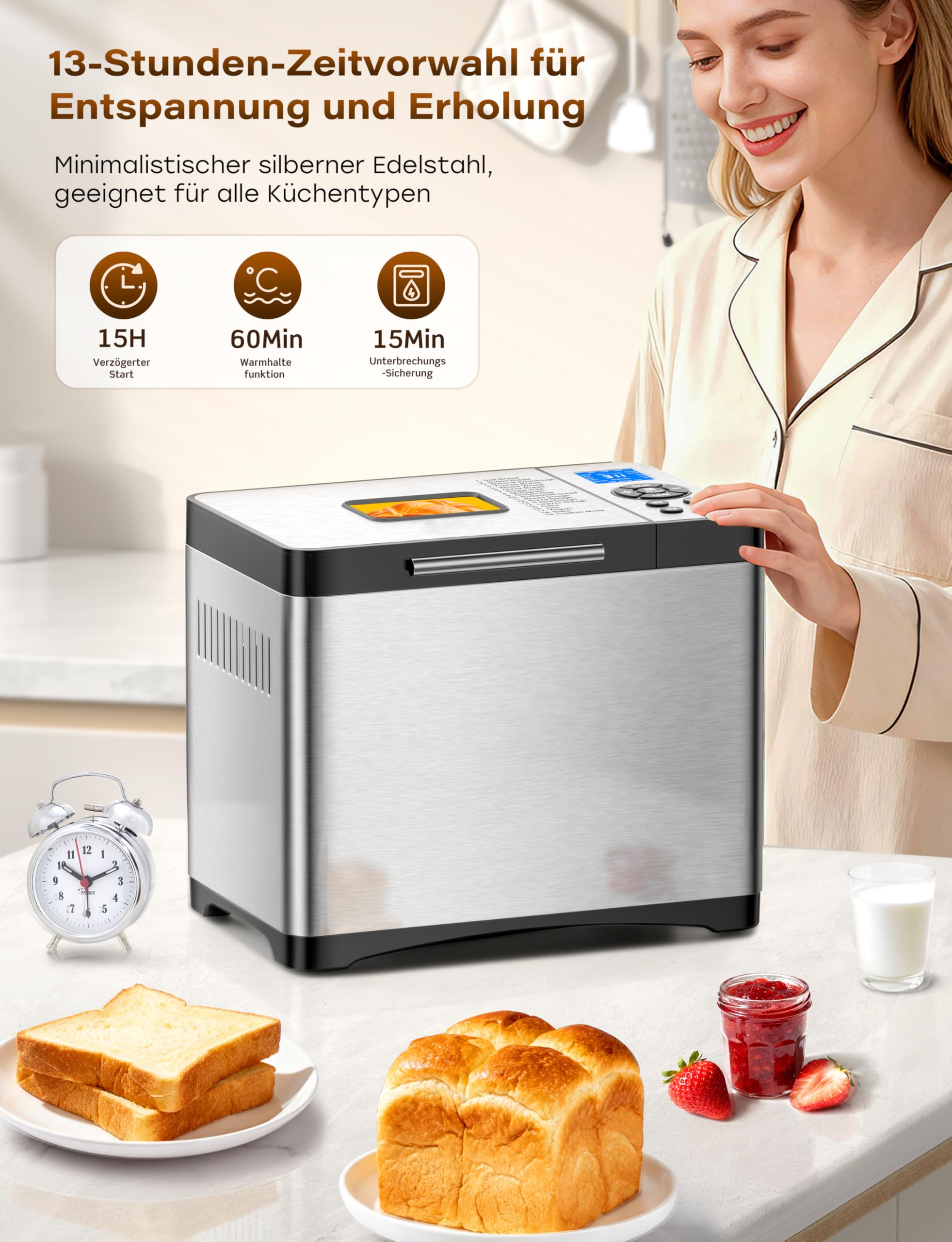 Macchina per il pane in acciaio inox con stampo sano in ceramica